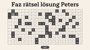 faz rätsel lösung peters: Eine umfassende Anleitung zur Lösung von Faz Rätseln